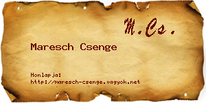 Maresch Csenge névjegykártya